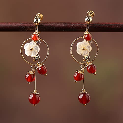 Boucles d'oreilles fleurs de coquillages anti-allergie, légères et chics