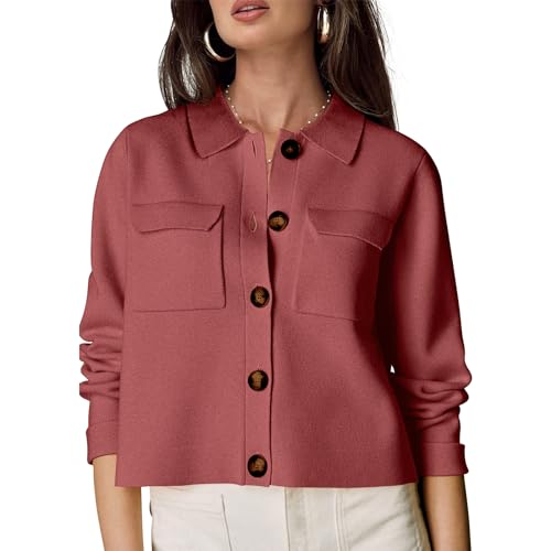 Shy Velvet Women 2025 Shackets Jacket Patch-Pocket Sweaters Merino Cardigan Open Front Button Down Cropped Jackets2