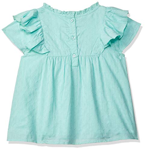 Image of miniklub Girls Green Solid A-Line Pure Cotton Top