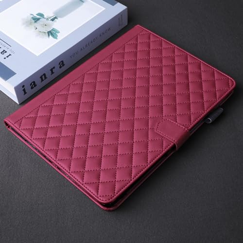 Kitzomi for ipad air 13インチ ケース (M2) ipad pro 13インチ ケース 2024 ipad air 13インチ カバー カード収納 スタンド機能 耐衝撃 高級PUレザー 磁石クリップ 全面保護 ipad air m2 ケース 保護カバー PUレザー (13 インチ),レッド