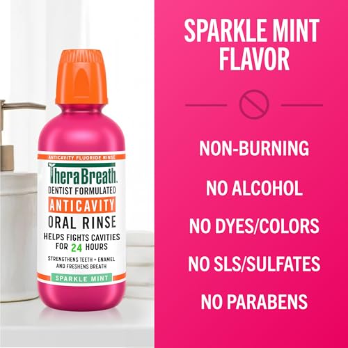 TheraBreath Anticavity Fluoride Mouthwash, Sparkle Mint, Dentist Formulated, 16 Fl Oz (2-Pack). - Thumbnail 5