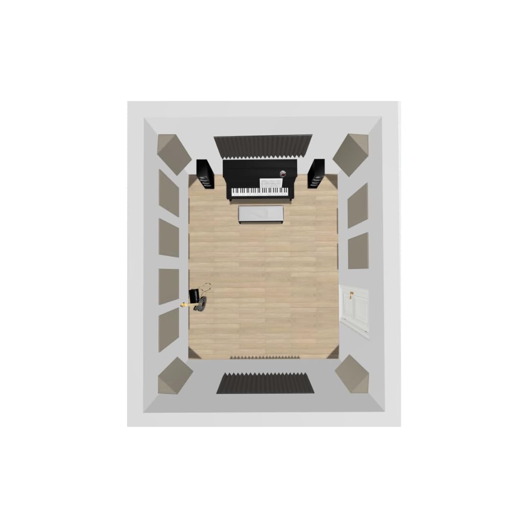 Timber Acoustics Intermediate Room Kit | 6 Acoustic Panels, 4 Tri Bass Traps & 2 Pyramid Foam Sheets for Podcasting, Gaming, Music & Streaming Studios (Camel)-image-16
