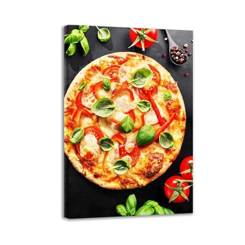 Tableaux de cuisine moderne pour salle à manger. Toile pizza vintage encadrée 40x60cm.