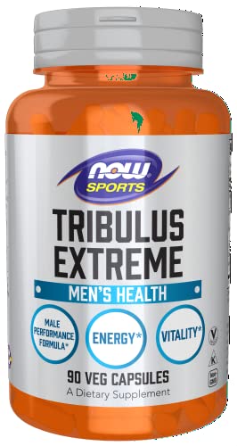 NOW Sports Nutrition, Tribulus (Tribulus terrestris) Extreme, Enhanced Vitality, Men's Health, 90 Veg Capsules 