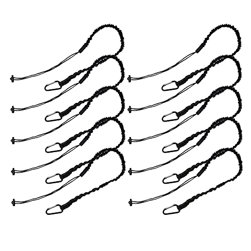 Raweao Werkzeug Fangleine für Arbeiten in der Höhe, einziehbares Werkzeugsicherung mit Karabinerhaken für Gerüste, Sicherheitsseil Werkzeug Halteset (10 Stück)