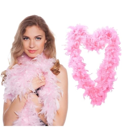 DOKRIN Boas,2M rosa große Federschal Hochzeitsfeier Dekoration DIY Blumenstrauß Verpackung Federstreifen