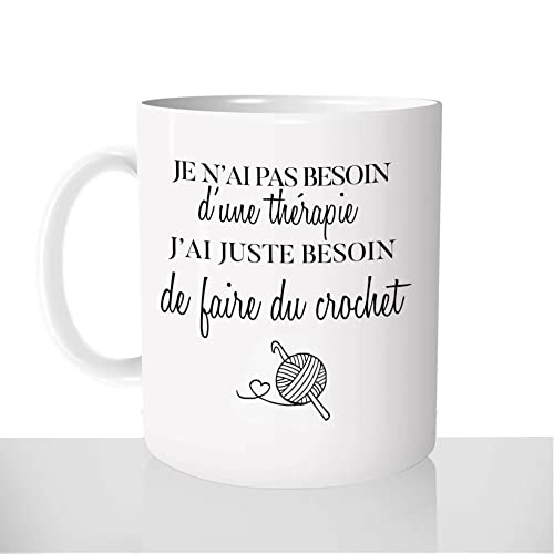 Mug-Cadeau Thérapie Crochet - Tasse Café Idée Cadeau Original Fem...