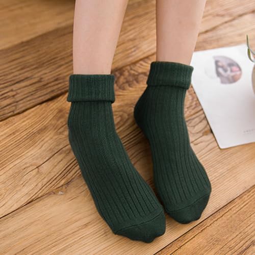 Image of Women Crew Dress Socks Cotton Solid Color Slouch Sock for Dressy Shoes 5 Pack