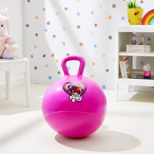 Image of Amazon Brand - Jam & Honey 18 inch My Little Pony Hopper Ball for Kids | Durable & Safe Bouncing Ball with Handles | Indoor Outdoor Fun Toy (Purple)