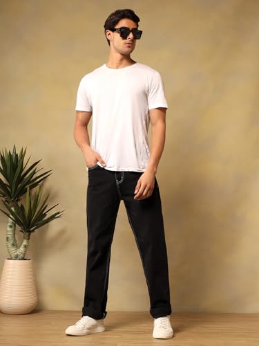 Image of KOTTY Mens Solid|Mid Rise| Coin Pocket|Button|Ankle Length|5 Pocket Jeans