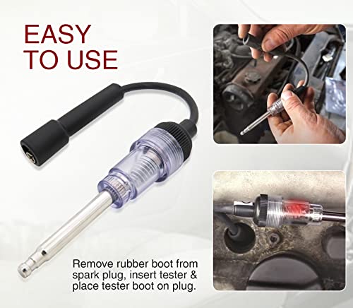 Inline Spark Plug Tester, Plug Engine Ignition Tester For Automotive, Car, Lawnmower, Small Motor Vehicles Engines - Coil/Armature Diagnostic Detector Tool Spark Plug Tester (4 Pcs) #TOP3