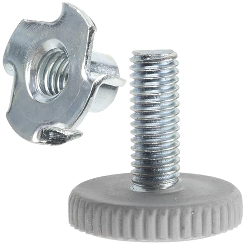 AERZETIX - Kit de 12 pies niveladores Regulables M8 + 12 Tuercas de Garra M8x11 | Accesorios de Montaje para Muebles de Madera