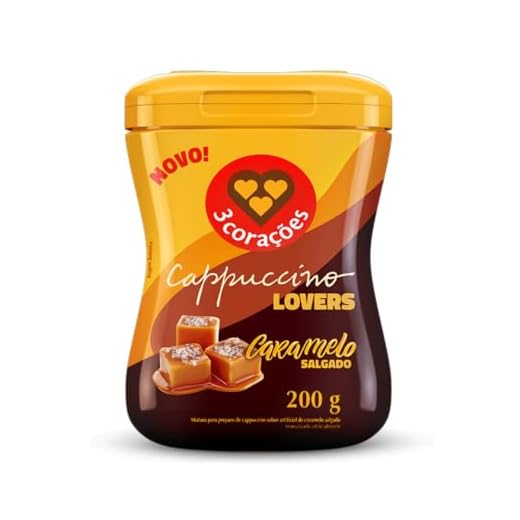 3 Corações Cappuccino Sabor Caramelo Salgado, 200g