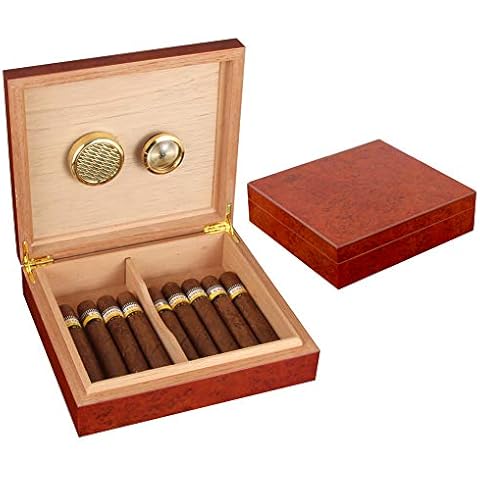 Galiner Cigar Humidor, Cedar Wood humidor Box with Humidifier Hygrometer, Holders 20 to 30 Cigars Cover