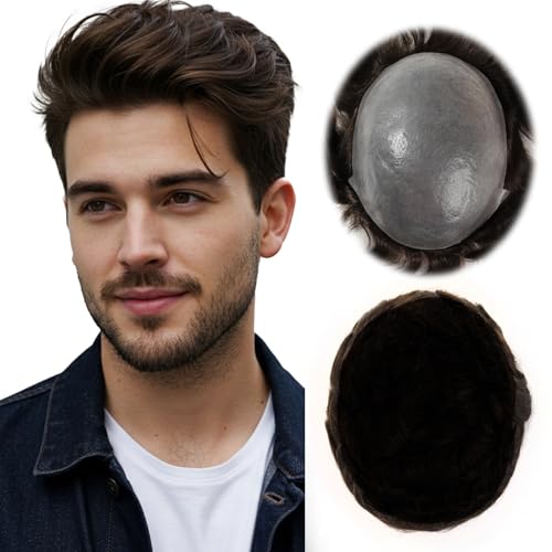 ROSELOVER 8x10 Inch PU Thin Skin Toupee for Men - 0.03mm Human Hair Replacement System,Natural Look...