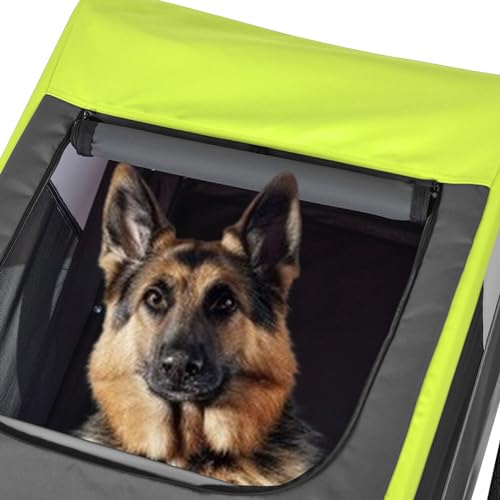 Tiggo VS Pets L Hundeanhänger groß Fahrradanhänger ca. 270L Volumen für mittelgroße und große Hunde bis 35 kg, Klappbar