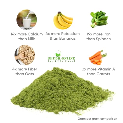 Image of Organic Moringa Powder Superfood (200g) Moringa Leaves Powder for Weight Loss, Eating & Immunity, Height, Kids - Drumstick Juice, Murungai Keerai, Pure Fresh Munagaku Leaf Organic