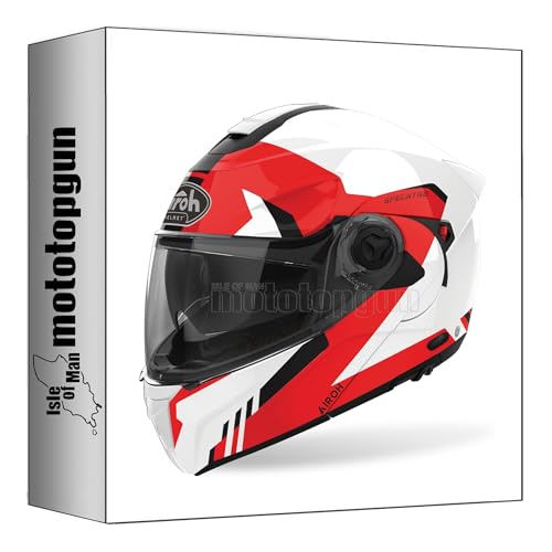 Casque Airoh Specktre Clever flip-up rouge pour éliminer la fatigue cervicale à moto