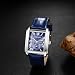 OIDEA Reloj Rectangular Cuero Hombre: Relojes Cuadrado Clásico de Cuarzo Analógico Resistente al Agua Vintage Azul para Caballero Calendario Escala de Números Romanos Imagen de OIDEA Reloj Rectangular Cuero Hombre: Relojes Cuadrado Clásico de Cuarzo Analógico Resistente al Agua Vintage Azul para Caballero Calendario Escala de Números Romanos