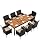 Flamaker 9 Piece Patio Dining Set Outdoor Acacia Wood Table and Chairs with Soft Cushions Wicker Patio Furniture for Deck, Backyard, Garden