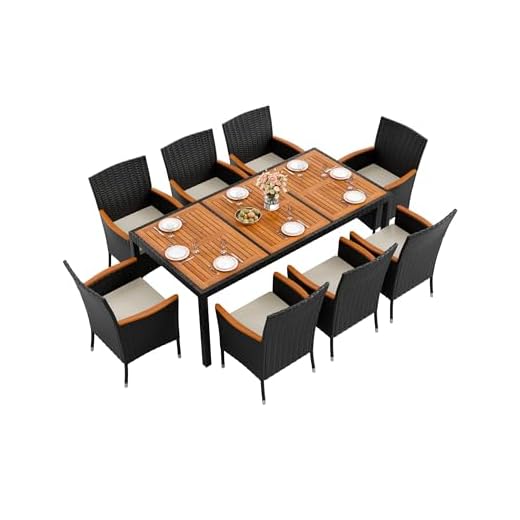 9-Piece Acacia Wood Patio Dining Set
