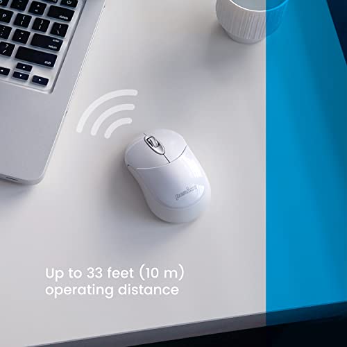 Image of Perixx PERIMICE-802W Wireless Bluetooth Mouse - Portable Design for Windows, iOS, and Android Tablet - White