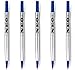 Recargas de bolígrafo Quink de calidad de punta fina de 0.5 mm - Compatible con Parker (5 x TINTA AZUL)