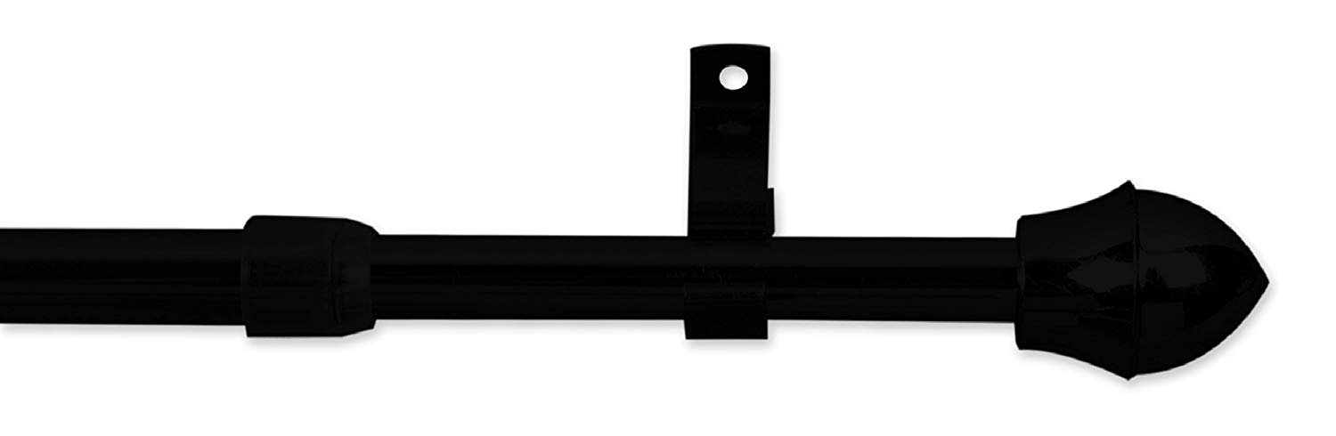 Maple Textiles Extendable Cafe Rods Matt Black 33" - 53" (85cm - 135cm)