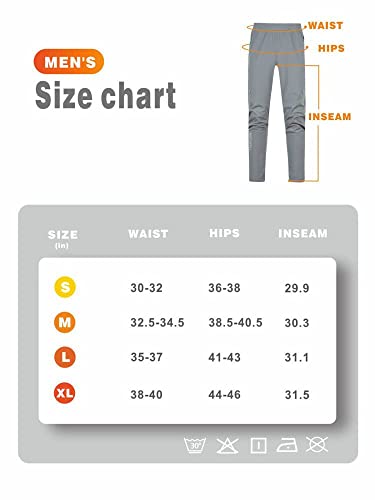 Northhill Men's Fleece Pants Warm Winter Cold Weather Thermal Windproof Athletic Workout Lined Sweatpants Zipper Pockets Grey Xl #TOP4