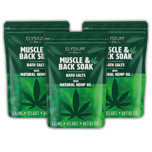 Elysium Spa Bath & Muscle Soak with Natural Hemp Oil 450g x 3 Pac...