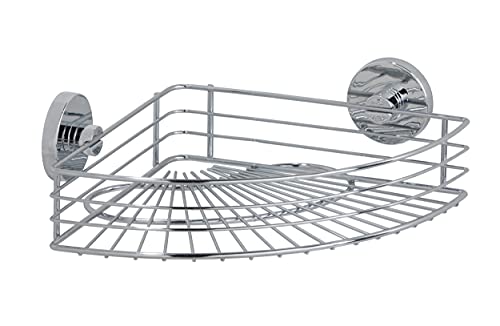 WENKO Vacuum-Loc Eckablage Bari - Befestigen ohne bohren, Stahl, 31,5 x 8,5...