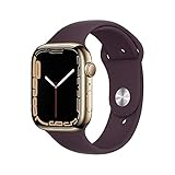 Apple Watch Series 7 [GPS + Cellular 45mm] Smart Watch w/Gold Stainless Steel Case with Dark...