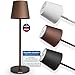 Produktbild charlique® LED Tischlampe kabellos (braun) - Dinner Light 38 cm - Premium Akku Tischleuchte mit USB, für innen und außen, warmes Licht - wetterfest für Balkon, Terrasse & Garten