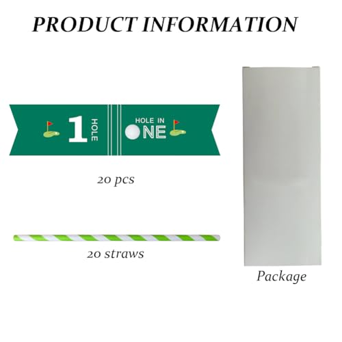 Pitillos desechables decorativos para fiesta golf 20 pcs miniatura 2