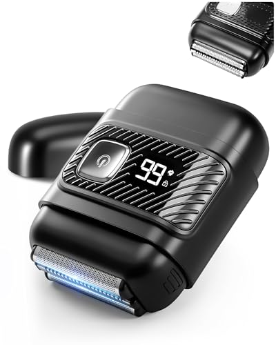 Lizoak Elektrischer Rasierer Herren Mini Elektrorasierer mit USB-C Schnellladung 100min Laufzeit Wasserdicht IPX7 für Trocken Nass-Rasur Reiseverriegelung Geschenk für Männer