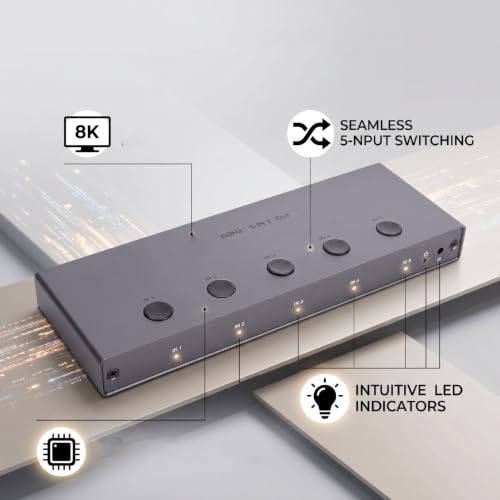 Conmutador de Interfaz Multimedia HD Cryfokt para PC y consolas de juegos 2