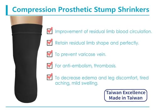 Image of Prosthetic Stump Shrinkers-Below Knee, 50cm, Compression, Amputee Socks, 20-30, Daily use, Taiwan Excellence M