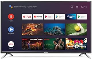 SHARP 1T-C32BI2KE2AB 32-inch Android TV with Freeview HD, Google Assistant, Google Chromecast, 3 x HDMI, 3 x USB and Bluetooth Black