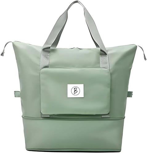 Image of Btag Waterproof Foldable Travel Bag for Women | 41 Liters Capacity | Shoulder Bags | Hand Bag for Ladies Personal Items Expandable Travel Bag, Carry Weekender Luggage for Travelling (Green)
