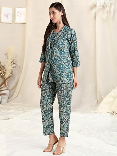 Image of MIRCHI FASHION Pure Cotton Kurta with Shrug Set | 3 Piece Cordset with Jacket & Pant | Ethnic Work Wear & Travel Wear Co-ord Set