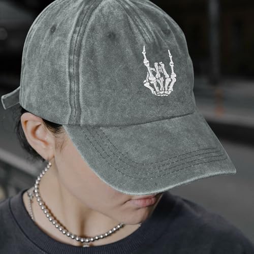 Gorra con manos esqueléticas bordadas para hombre y mujer miniatura 7