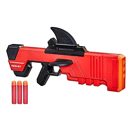 Nerf Roblox MM2: Shark Seeker Dart Blaster, Shark-Fin Priming, 3 Mega Darts, Code to Unlock in-Game Virtual Item
