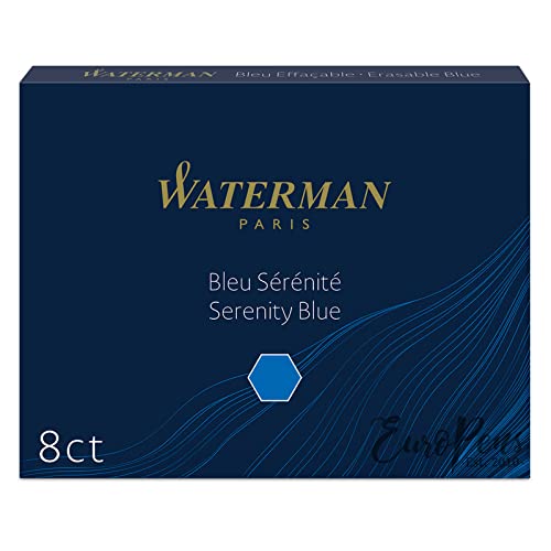 Waterman - 2 Etuis de 8 cartouches UGC longues encre bleu effacable.