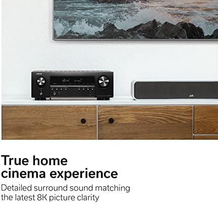 Denon AV Receiver 8K 5.2ch , Home Cinema Amplifier, Alexa Compatible, Dolby DTS-HD, Bluetooth, AirPlay 2 and HEOS Built-in Multiroom Audio - AVC-S660H