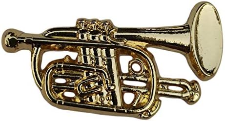 Polished Cornet gold-plated pin badge image 3