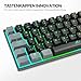 Rii Gaming Tastatur Mechanisch, 60% Tastatur Kabellos RGB Beleuchtet mit Rote Schalter und N-Key Rollover für PC/Laptop/PS4/PS5, QWERTZ, Schwarz Grau (Bluetooth/2.4G/Kabel)
