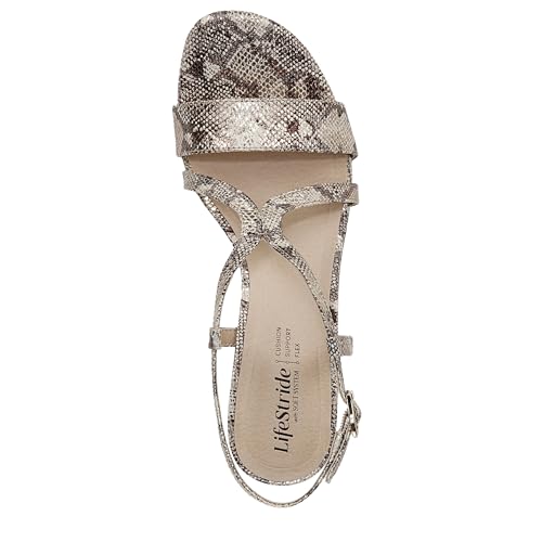 LifeStride Womens Nolita Heeled Sandal Taupe Multi Snake 8 W by LifeStride - Used condition - Image 6