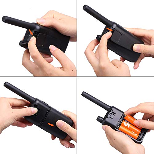 4 Pack Walkie Talkie for Kids FLOUREON Two Way Radio Long Range Walky Talky 22 Channel 3000M (MAX 5000M) USB Cable Charging for Outdoor Adventures Camping Hiking