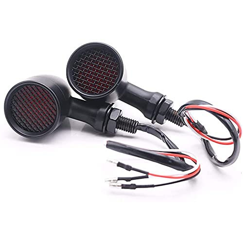 HANSWDEU clignotant moto Rétro Bullet Grille Moto Clignotants LED Feu De Frein Coquille En Métal Clignotant Pour Ducati Avril