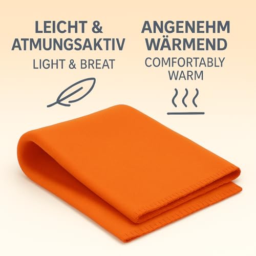 Betz Fleecedecke 130x170 cm 180g/m² – Weiche Wohndecke & Kuscheldecke – Flauschige Sofadecke als Tagesdecke – Leicht, wärmend & pflegeleicht – Farbe Orange